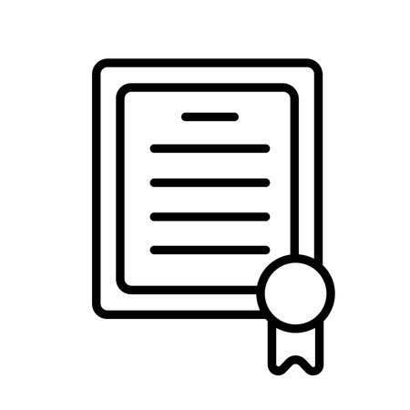 Diploma icon vector. A thin line sign. Isolated contour symbol illustrationのイラスト素材