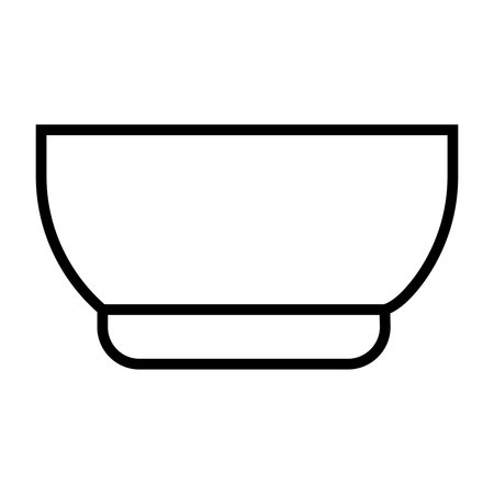 bowl icon over white background, line and fill style, vector illustrationのイラスト素材