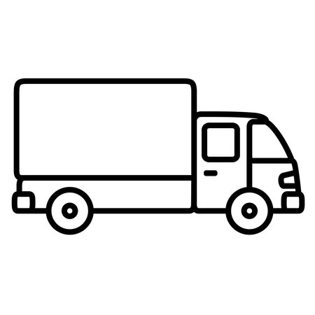 Truck icon. Outline truck vector icon for web design isolated on white backgroundのイラスト素材