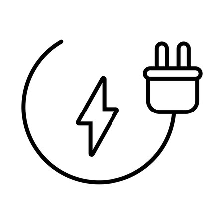 electric plug with power supply line style icon design, Energy power technology and charge theme Vector illustrationのイラスト素材