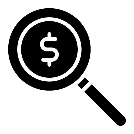 Magnifying Glass With Dollar Sign Icon. Flat style vector EPS.のイラスト素材