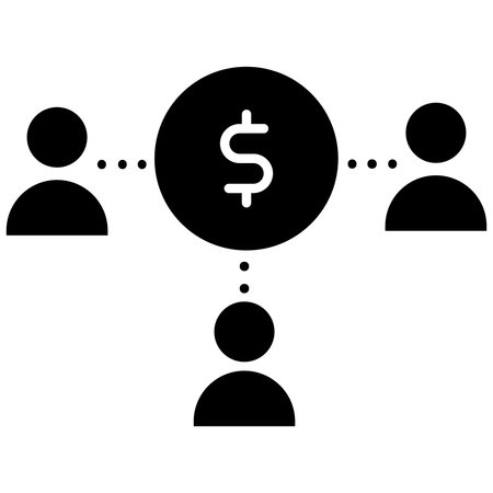 People sharing money vector icon. Flat illustration of people sharing money vector icon for webのイラスト素材