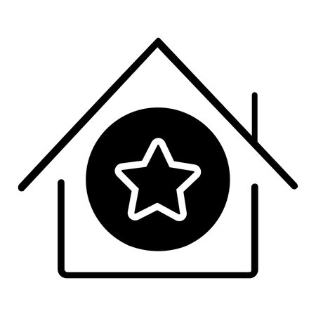Star house icon. Simple illustration of star house vector icon for web design isolated on white backgroundのイラスト素材