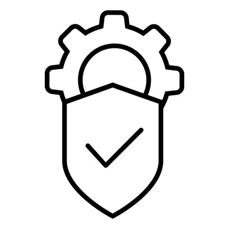 Protection shield icon. Outline protection shield vector icon for web design isolated on white backgroundのイラスト素材