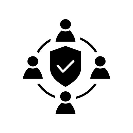 Teamwork black icon, concept illustration, glyph symbol, vector flat sign.のイラスト素材