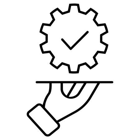 hand with clock gear isolated icon vector illustration design black and whiteのイラスト素材