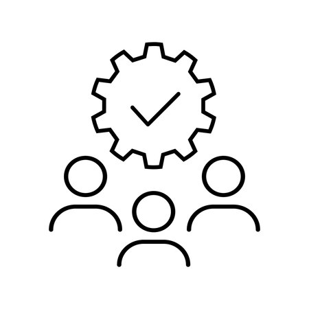 Teamwork icon, concept illustration, outline symbol, vector sign, linear symbol. Design for web.のイラスト素材