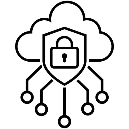 Cloud security vector illustration, outline style design, designed for web and app.のイラスト素材