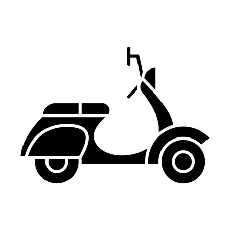 scooter transport silhouette style icon design, Vehicle vehicle transportation motor speed fast and driving theme Vector illustrationのイラスト素材