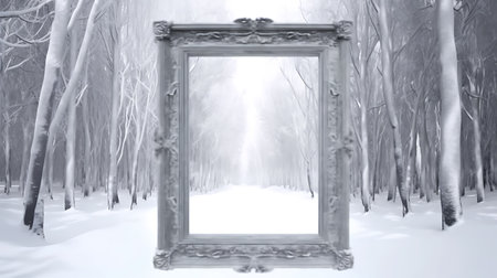 Artistic Winter Frame Background. Winter Wonderland. AI Generative.の素材