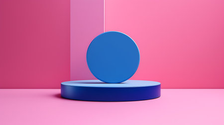 Minimalist scene and geometric shapes, pedestal, podium for advertising products. AI Generative.の素材