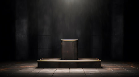 Minimalist scene and geometric shapes, pedestal, podium for advertising products. AI Generative.の素材
