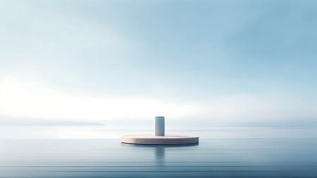 Minimalist scene and geometric shapes, pedestal, podium for advertising products. AI generative.の素材
