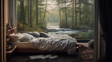 Sleep in nature. AI Generativeの素材