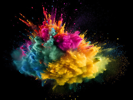 Colorful rainbow paint splash. AI Generativeの素材