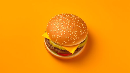Promotional photo of burger traditional american food. AI Generativeの素材