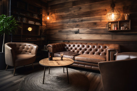 Room where you can drink coffee. AI Generativeの素材