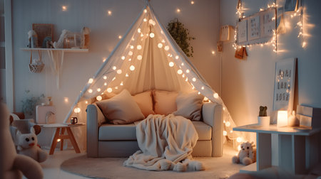 Kids bedroom in light colorsの素材