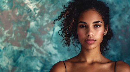 Beautiful amazing Belize woman on studio background.の素材