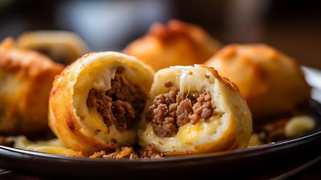 Papa Rellena Stuffed Potato Balls with Ground Beef Fillingの素材