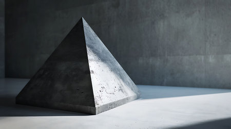 Simplistic pyramid-shaped platform for emphasizing the form of products with a pyramid geometry, creating a modern lookの素材