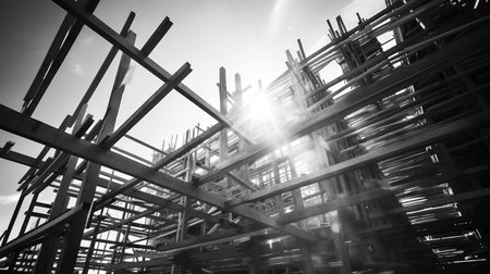 Abstract shots of the construction process, focusing on details.の素材