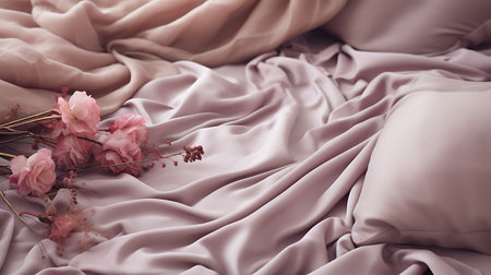 Smooth, delicate fabrics without intricate patterns. In the spirit of hygge. Copy spaceの素材