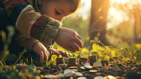 Parent confidently funding their child's entrepreneurial venture, symbolizing the impact of financial support. Copy Spaceの素材