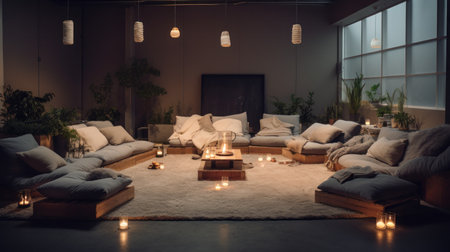 Arranging seating around the fireplace for a communal, cozy feel. In the spirit of hygge.の素材