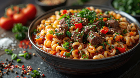 French toast with caramelized apples and pomegranate seeds.の素材