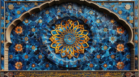 Details of the facade of the Sultanahmet Mosque in Istanbul, Turkeyの素材