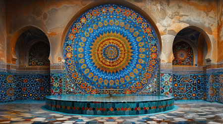Interior of the mosque in Bukhara, Uzbekistan.の素材