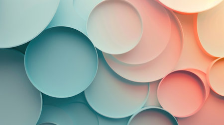 Abstract background with multicolored paper circles.の素材