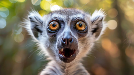 Ring-tailed lemur (Lemur catta) portraitの素材