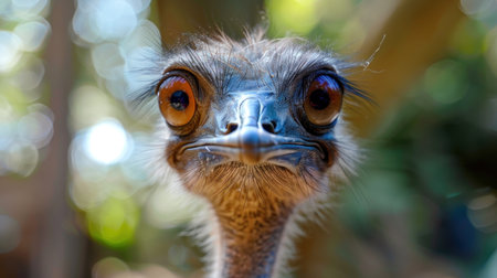 Ostrich head close-up in the nature, stock photoの素材