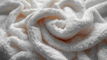 close up of white towel texture background, soft focus,の素材