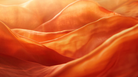 abstract background of orange fabric with some smooth lines in it.の素材