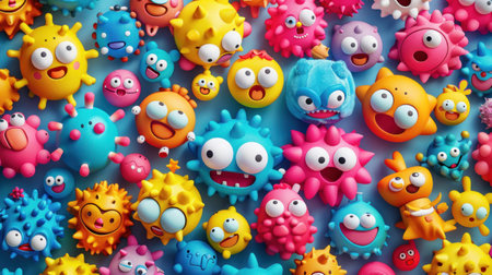 Cartoon virus background.の素材