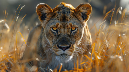 Lion in the Okavango Delta - Moremi National Park in Botswanaの素材