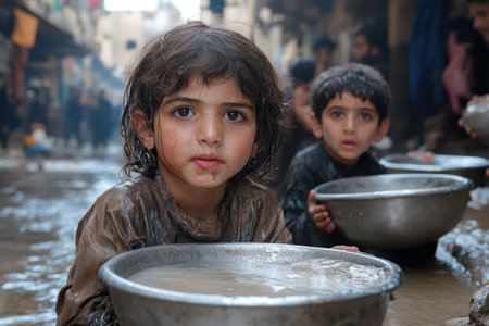 poor children on the streetの素材