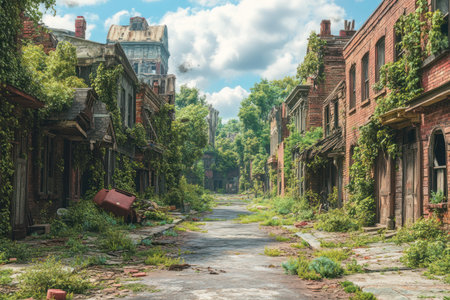 Abandoned buildings in the old town of New York City.の素材