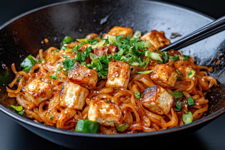 stir-fried noodles with tofu - japanese food styleの素材