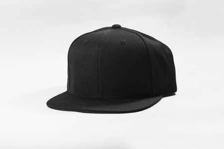 Snapback hat cap flat visor with black color isolated on white background.の写真素材