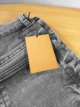 Tag price on pants jeansの写真素材