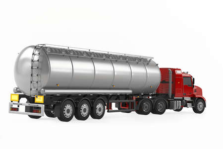 Fuel gas tanker truck back isolatedの写真素材