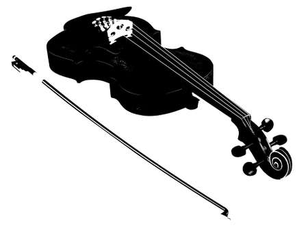 Violin silhouettes isolatedの写真素材
