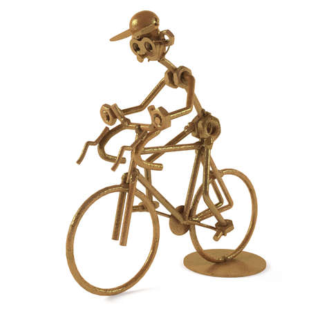 techno art cyclist statuetteの写真素材