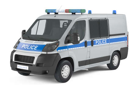 police car isolatedの写真素材