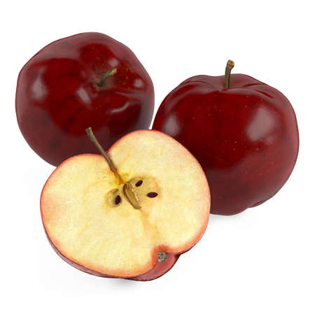 apple frut isolated at the white backgroundの写真素材