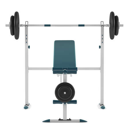 Barbell bench isolated at the white backgroundの写真素材